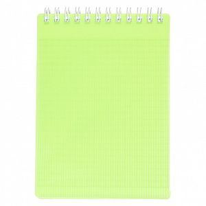 Блокнот А6 пласт.обл.  80л "Line neon. Зеленый" гребень, кл.