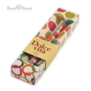 Ручка в футляре "Dolce Vita. Геометрия" шарик., 0,7мм, металл., синие чернила