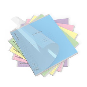 Тетрадь А5 12л лин.узкая Erich Krause  пласт.обл. "Классика CoverPrо", ассорти