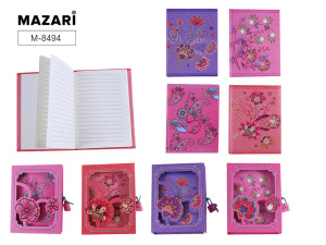 Записная книжка с замочком А6  44л. "Цветы"