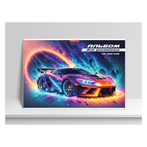 Альбом А4 40л клеевой кор. "Неоновая тачка" 100гр/м2