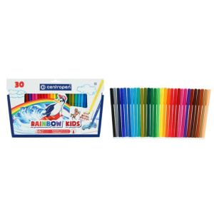 Фломастеры  30цв "Centropen rainbow kids" треуг.захват, карт.упаковка