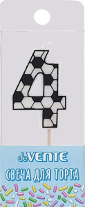 Свеча-цифра "4" Футболист, 5см