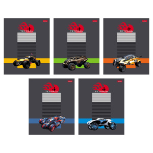 Тетрадь А5 12л кл. Hatber "Багги" 5 диз.в блоке, белизна 100%