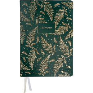 Ежедневник дат. 2025г А5 deVENTE Tropicana 336стр., темно-зеленый, тв.обложка, кожзам, ляссе