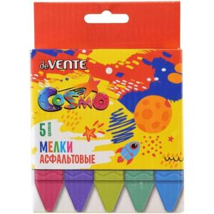 Мел цветной асфальт. 5шт. "Cosmo", прямоугольный