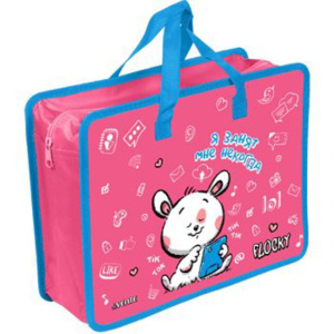 Папка А4 (335*260*100) с ручками, молния, пластик"Flocky"