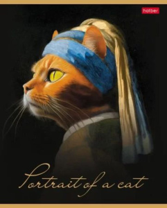 Тетрадь А5  96л кл. Hatber "Котошедевры" мат.лам., тисн., белизна 100%