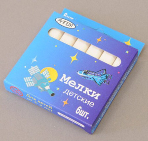 Мел белый школьный 6шт