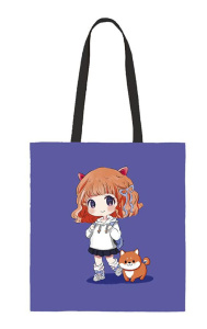 Сумка-шоппер 35*42 см Арт и Дизайн "Аниме" фиолетовая