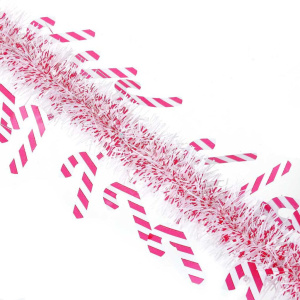 Мишура d=  9см, 2м, ПВХ, леденцы, белая