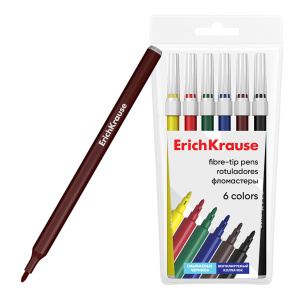 Фломастеры   6цв "Erich Krause. Light" вент. колпачок, блистер
