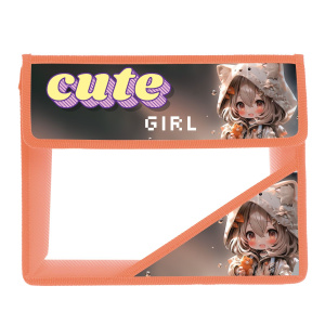 Папка д/тетрад. А5 (230*190*50) 2отд. на липучке, пластик "Cute girl"