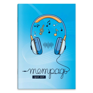 Тетрадь для нот А4  8л., вертик., скоба "Ритм сердца"