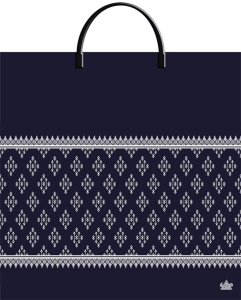 Пакет 36*37см (100мк) с пластиковой ручкой "Шарф принт" ПВД