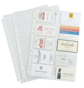 Файл с перфорацией А4 для визитных карточек, 10л./уп., Crystal Clear