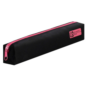 Пенал-косметичка (200*35*35) молния, ткань "Черно-розовый"