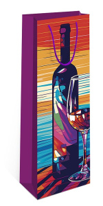 Пакет подар. бумажн. 36*12*8 см (под бутылку) "Вино"