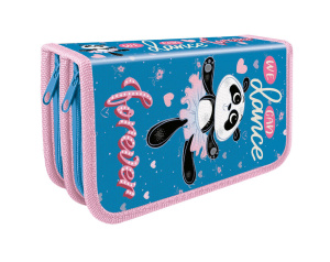 Пенал 2 отд. (190*105*50) молния, металлиз.лам.картон "Панда в пачке"