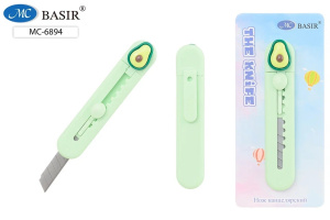 Нож канцелярский MC Basir "Авокадо" 92 мм пласт.корпус