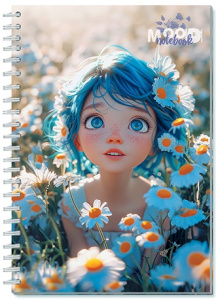 Блокнот А5 гребень 7БЦ  60л "Голубоглазка" кл.