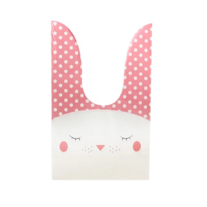 Мешок подар. ПВХ  с ушами 16*27см "Уши в горошек" 