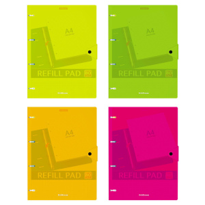 Тетрадь А4 на кольцах  80л кл. Neon, пластик. обложка, на кнопке