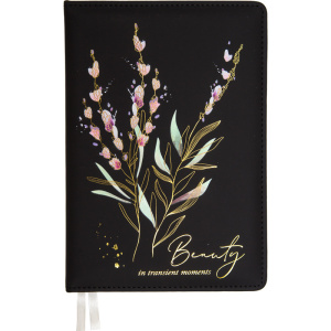 Ежедневник дат. 2026г А5 deVENTE Rebecca 336стр.,черный форзац, тв.обложка, кожзам,2ляссе, черный