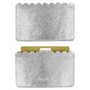 Чехол д/пласт.карт "Диско серебряный" 105*60мм, блинт.тиснение, 2 отд.