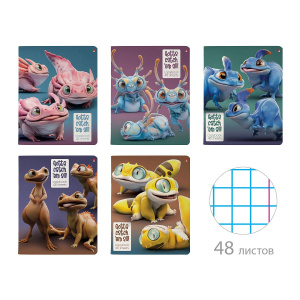 Тетрадь А5 48л кл. Альт "Глазастики" УФ-лак