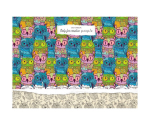 Скетчбук А5  40л. "Цветные совы", скрепка, альбомный