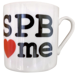 Магнит-кружка половинка фарфор "SPb loves me"