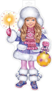 Плакат фигурный 34*41см  "Девочка"