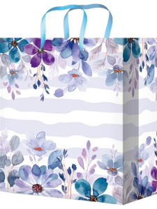 Пакет подар. бумажн. 14*11*6,5см, 128гр/м, Нежные цветочки
