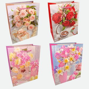 Пакет подар. бумажн. 31*40*12 см 210 гр/м2 Букет
