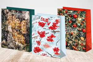 Пакет подар. бум. новогодн. 33*45*15см 157гр/м "Новогодний", ассорти