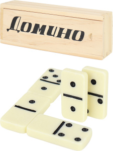 Домино пластмассовое деревянном футляре