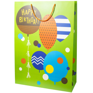 Пакет подар. бумажн. 50*70*20 см, 210 гр/м Шарики, 4 дизайна в упаковке