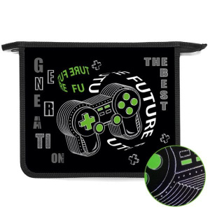 Папка д/тетрад. А5 (240*205*40) 1отд. молния сверху, пластик, фольга "Джойстик 3D" диз.с двух сторон