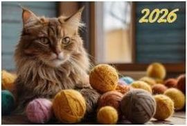 Календарь Трио  310*680мм на 2026г.  Пушистый кот