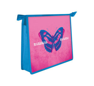 Папка д/тетрад. А5 (230*190*50) 1отд. молния сверху, пластик "Бабочка на розовом"