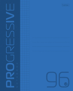 Тетрадь А5  96л ЛИН. Hatber  пласт. обл. "PROGRESSIVE. Синяя"