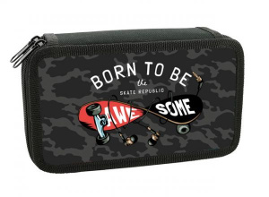 Пенал 2 отд. (190*110*45) молния, лам.картон "Skate republic"