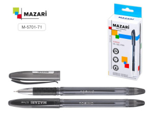 Ручка шар. MAZARI TORINO чёрная, масл.осн., 0,7мм, игольч.након.