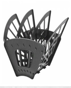 Лоток веер 4 секционный, чёрный, ЭКОНОМ