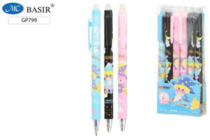 Ручка гелевая стираемая, автомат. Basir "Волшебник" синяя, 0,5мм