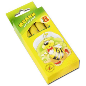 Мелки восковые ГАММА "Пчёлка"  8цв, d=11мм