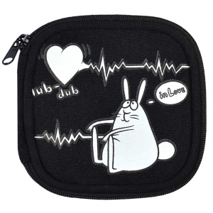 Кошелек (95*95*25) молния, х/б ткань "Влюбленный заяц"