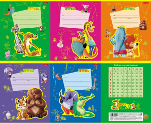 Тетрадь А5 12л кл. Hatber "Happy ZOO" белизна 100%