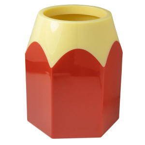 Подставка наст. "Карандаш" 10*8см , пластиковая, красная